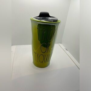 Rae Dunn trick or tequila irredescent green ceramic coffee cup